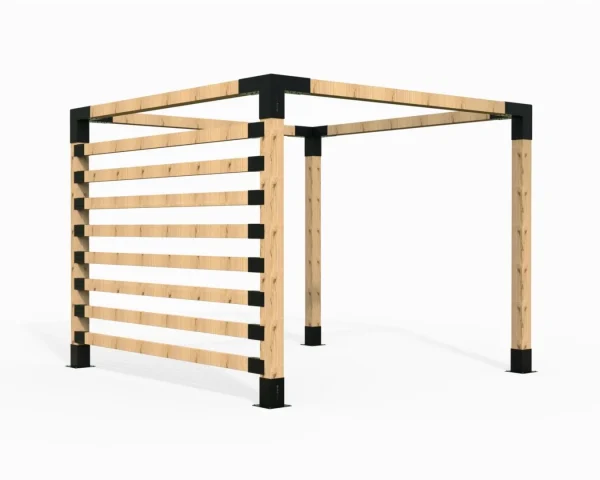 ModaPrax pergola kit with sturdy 90x90 posts installed over a deck by Cool Awnings for functional outdoor living.
