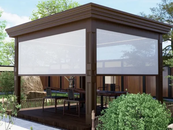 Automated retractable louvres installed by Cool Awnings, providing adjustable shade and modern outdoor comfort.